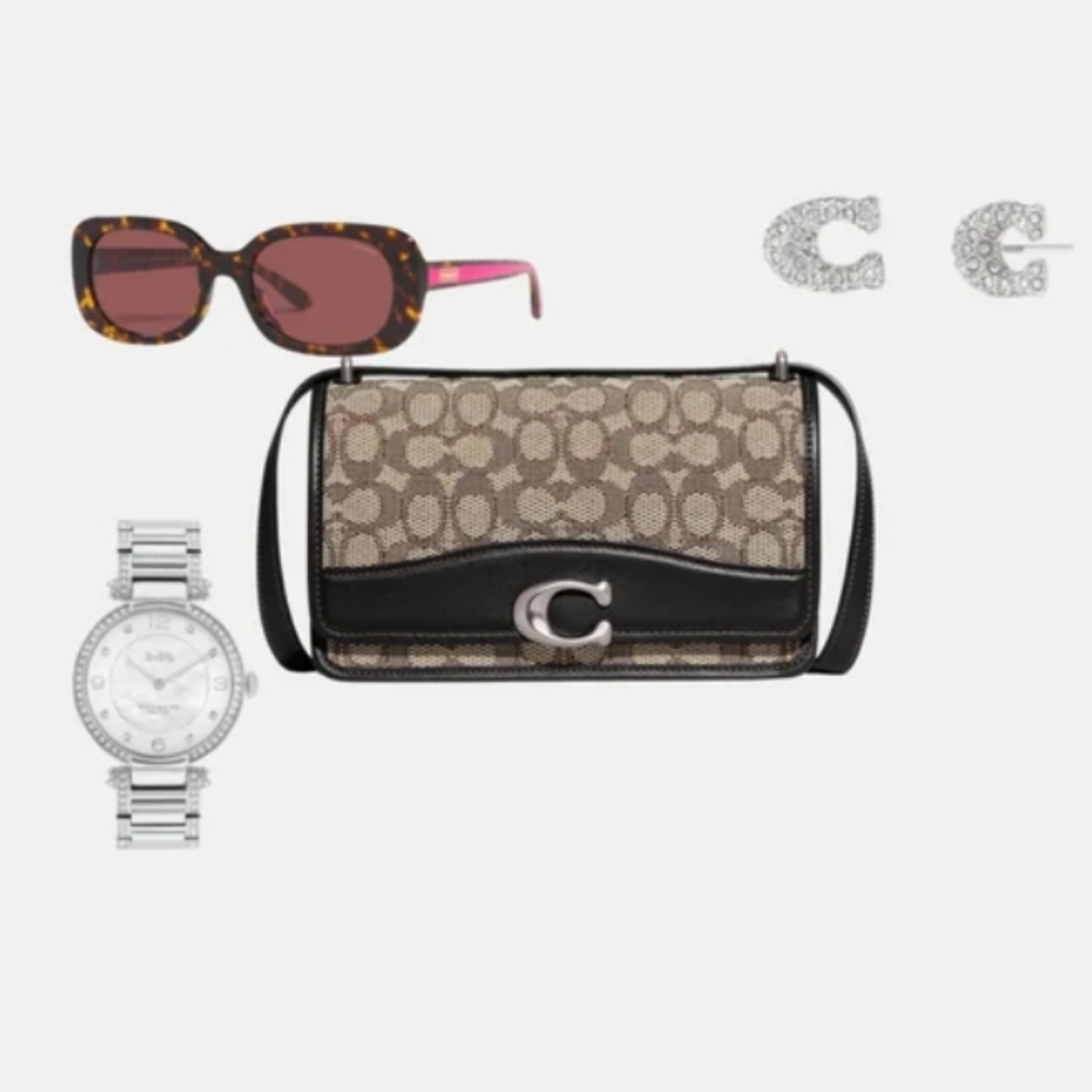 NWT Badge Rounded Square Sunglasses Coach - Picture 15 of 17